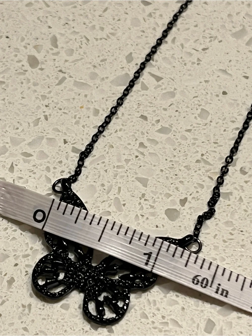 Goth Style Black Crystal Hollow Butterfly Necklace